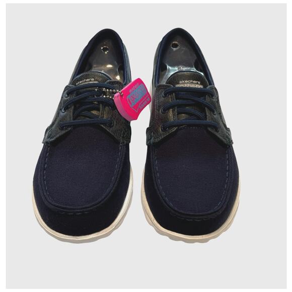 Skechers On-The-Go Low Women's Navy Blue Canvas Walking Sneakers Shoes Size 7 - Picture 2 of 16